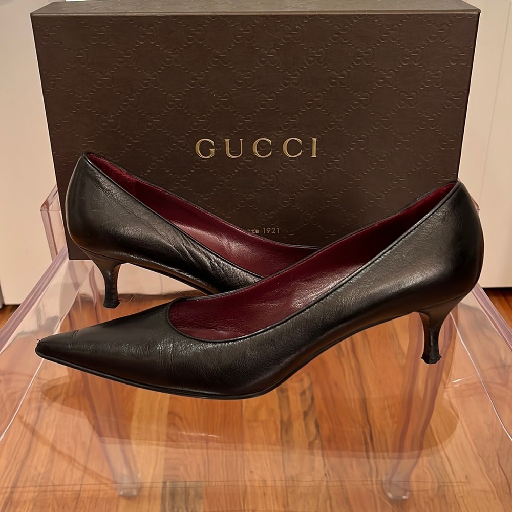 Gucci Leather Kitten Heels
